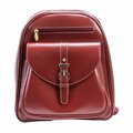 A1 Luggage 15 in. Moline Leather Business Laptop Tablet Backpack, Red A13579988